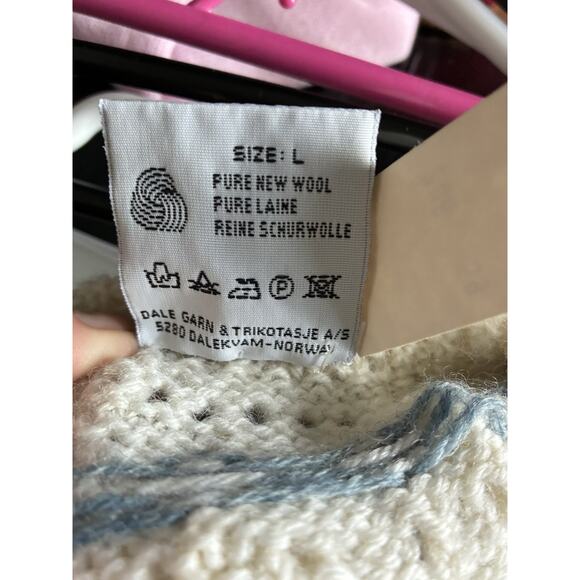 Dale of Norway Vintage Wool Nordic Faire Isle Button Down Cardigan Size Large - Picture 9 of 9